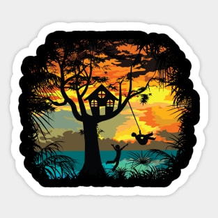 Sunset Silhouette Sticker